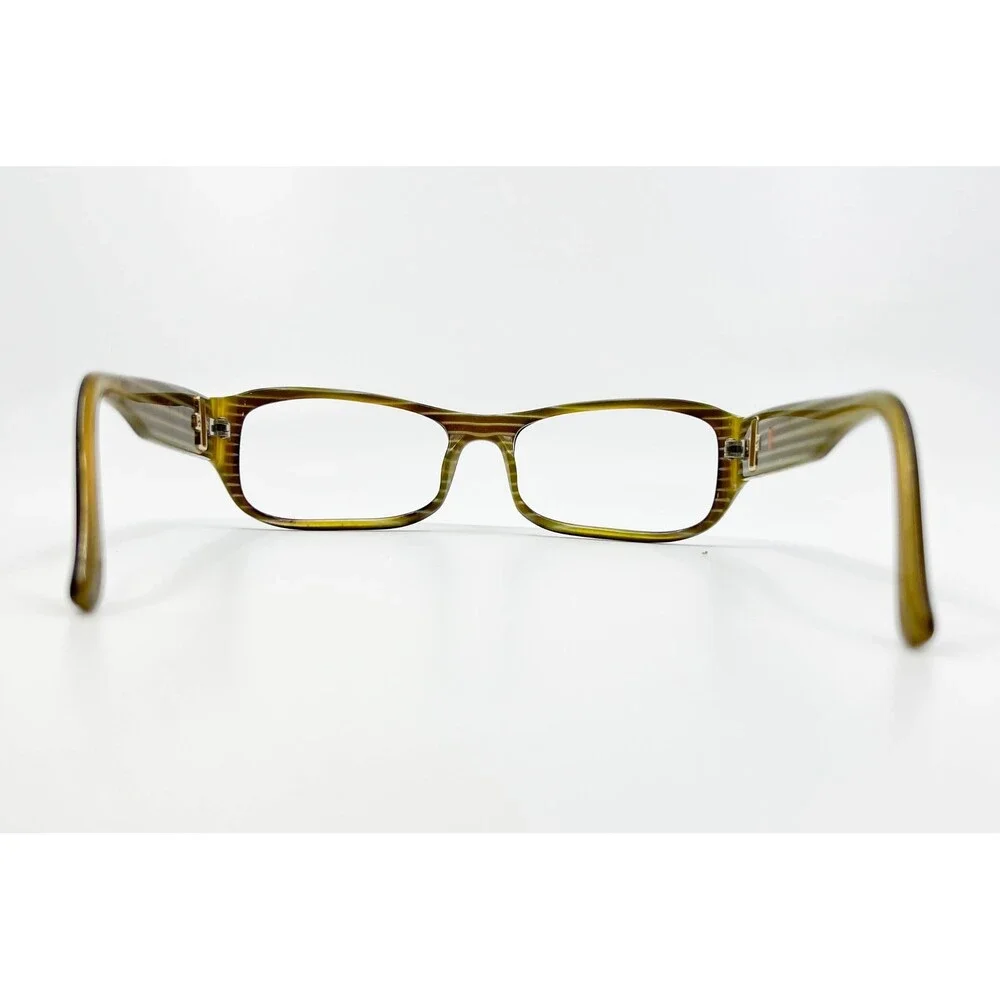 Emporio Armani Eyeglass Frames Womens Brown Striped EA Logo Rectangle 51-16-135